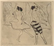 Dancers in Studio, 1911. Creator: Ernst Kirchner
