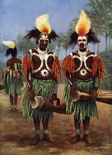 Dancers of the Fly River region, Papua New Guinea, 1920