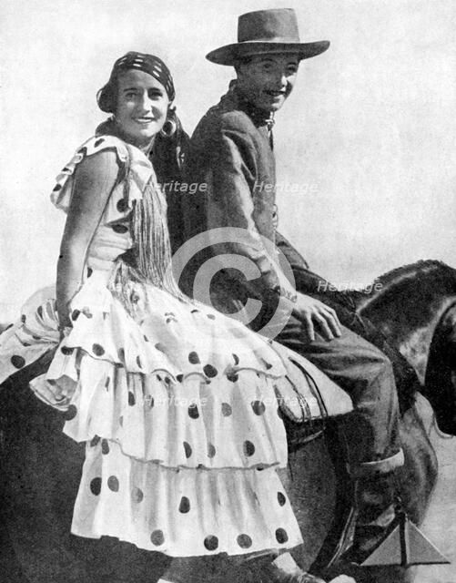 Dancers on their way to Seville, Spain, 1936. Artist: Fox