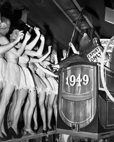 Dancers on New Year's Eve celebrations at the Trocadero Restaurant, Leicester Square, London, 1949. Creator: Unknown