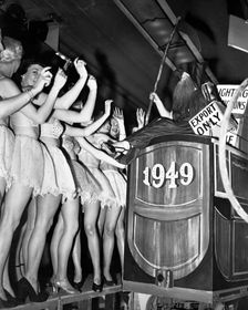 Dancers on New Year's Eve celebrations at the Trocadero Restaurant, Leicester Square, London, 1949. Creator: Unknown