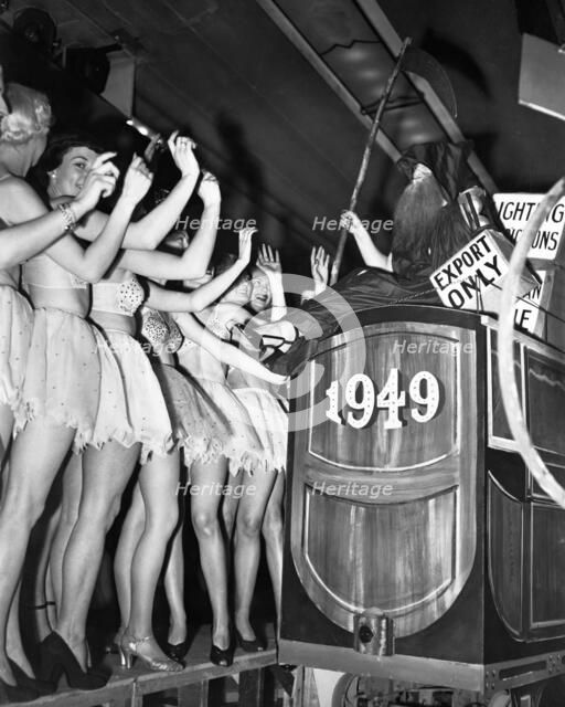 Dancers on New Year's Eve celebrations at the Trocadero Restaurant, Leicester Square, London, 1949. Artist: Unknown