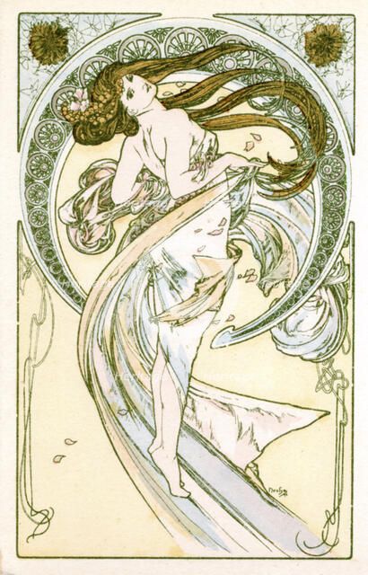 'Dancing', 1900. Artist: Alphonse Mucha