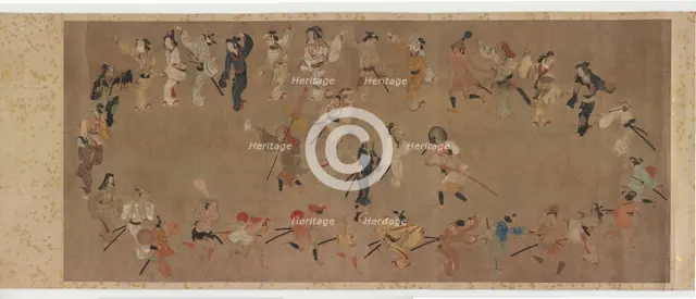 Dancing the Bon Odori, Edo period, second quarter, 17th century. Creator: Unknown.