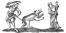 Dancing to a bear, (1833)
