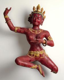 Dancing Vajravarahi (Dorje Pagmo)., 14th century. Creator: Unknown