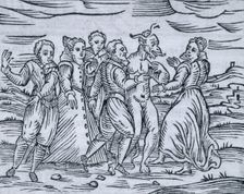 Dancing with the devil, at the Sabbath, 1608. Creator: Unknown