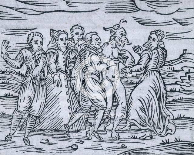 Dancing with the devil, at the Sabbath, 1608. Creator: Unknown.