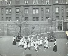 Dancing around the maypole, Hugh Myddelton School, Finsbury, London, 1906