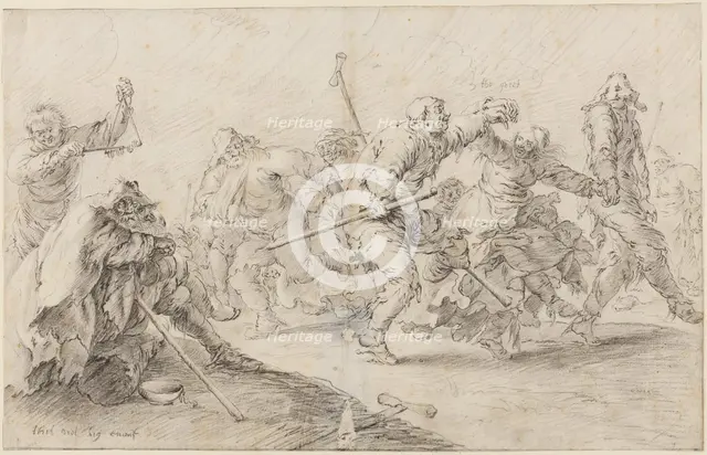 Dancing beggars and cripples, c.1635. Creator: Unknown.