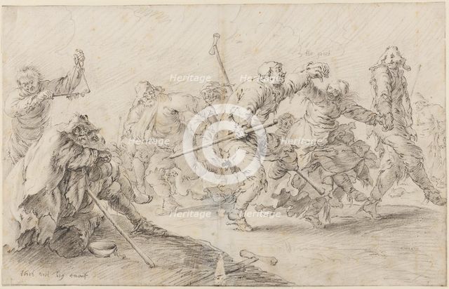 Dancing beggars and cripples, c.1635. Creator: Unknown.