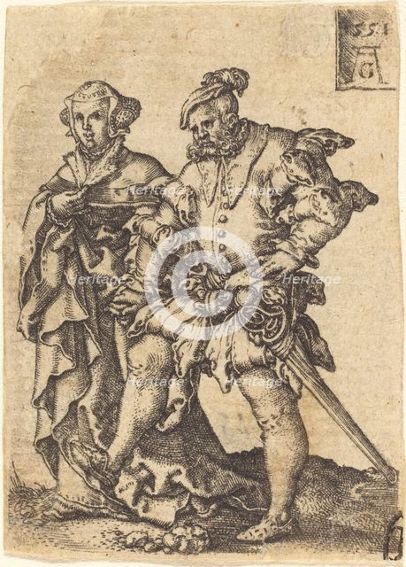 Dancing Couple, 1551. Creator: Heinrich Aldegrever.