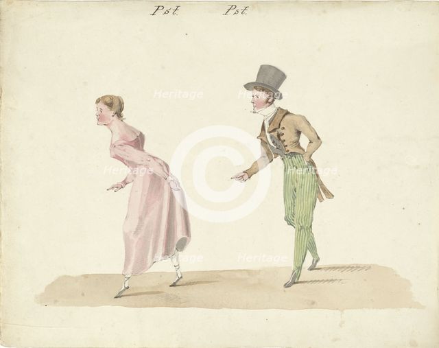Dancing couple, 1811-1873. Creator: Pieter van Loon.