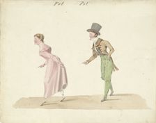 Dancing couple, 1811-1873. Creator: Pieter van Loon