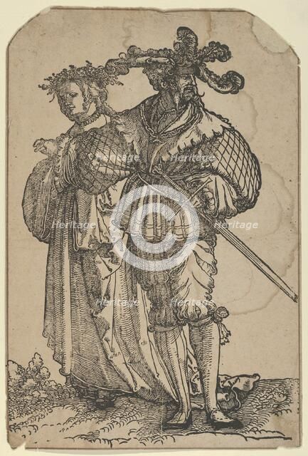 Dancing Couple (I), from The Wedding Dancers (restrike). Creator: Hans Schäufelein the Elder.