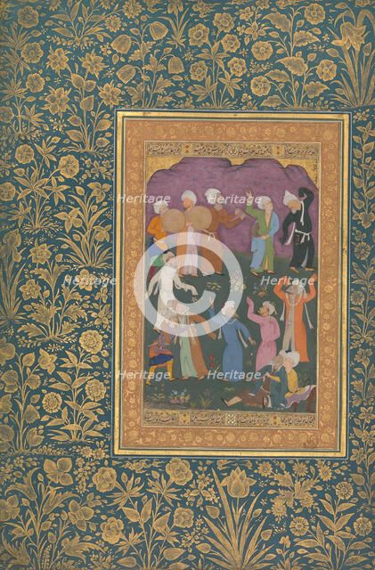 Dancing Dervishes, Folio from the Shah Jahan Album, recto: ca. 1610; verso: ca. 1530-50. Creator: Mir 'Ali Haravi.