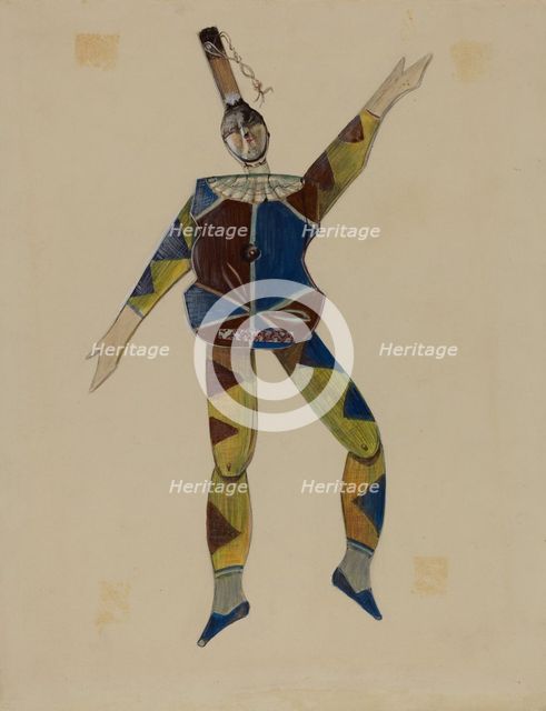Dancing Doll: Harlequin, c. 1936. Creator: Mina Lowry.