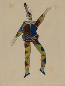 Dancing Doll: Harlequin, c. 1936. Creator: Mina Lowry
