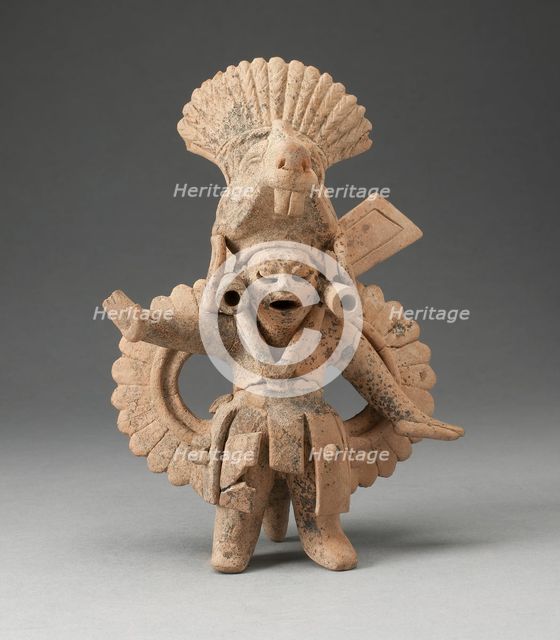 Dancing Figure Wearing Animal Headdress and Ornate Costume, A.D. 600/900. Creator: Unknown.