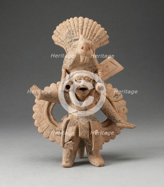 Dancing Figure Wearing Animal Headdress and Ornate Costume, A.D. 600/900. Creator: Unknown.