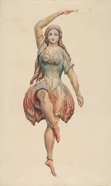 Dancing Girl from Spark's Carousel Wagon, c. 1938. Creator: Katharine Merrill