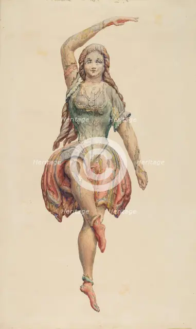 Dancing Girl from Spark's Carousel Wagon, c. 1938. Creator: Katharine Merrill.