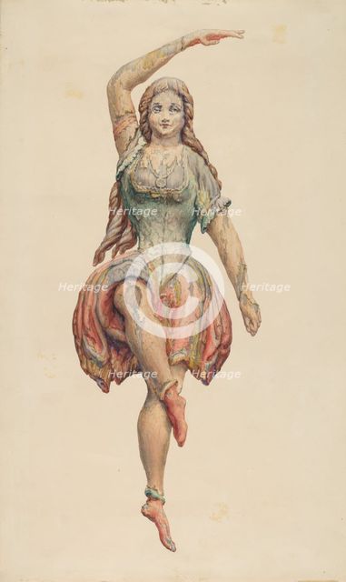 Dancing Girl from Spark's Carousel Wagon, c. 1938. Creator: Katharine Merrill.