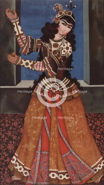 Dancing Girl with Castanets, Early 19th cen.. Artist: Iranian master  