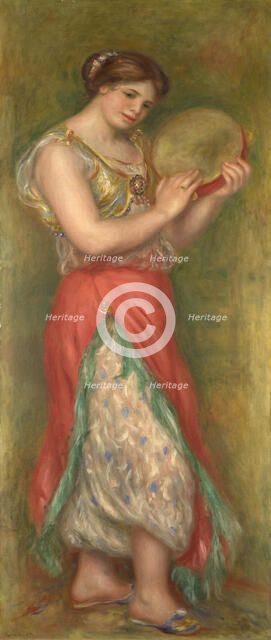 Dancing Girl with Tambourine, 1909. Artist: Renoir, Pierre Auguste (1841-1919)