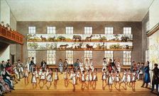 Dancing Lesson at the Robert Owen's Foundation New Lanark, 1823. Creator: Anonymous