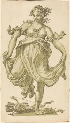 Dancing Nymph with Bow and Arrows, 1752-1754. Creator: John Baptist Jackson