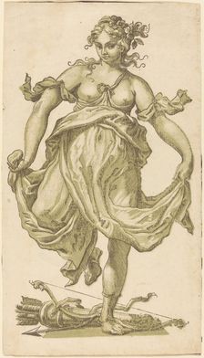 Dancing Nymph with Bow and Arrows, 1752-1754. Creator: John Baptist Jackson