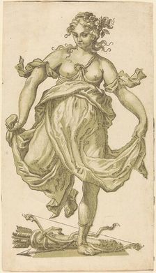 Dancing Nymph with Bow and Arrows, 1752-1754. Creator: John Baptist Jackson