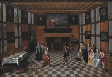 Dancing Party in an Interior, um 1640-1650. Creator: Laemen, Christoffel Jacobsz van der (ca. 1607-ca. 1651)