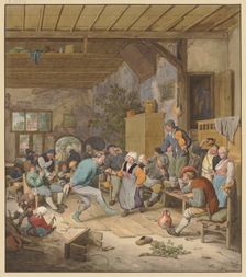 Dancing peasants in the tavern, 17th-18th century? Creator: Regnu