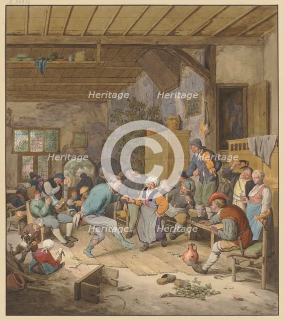 Dancing peasants in the tavern, 17th-18th century? Creator: Regnu.
