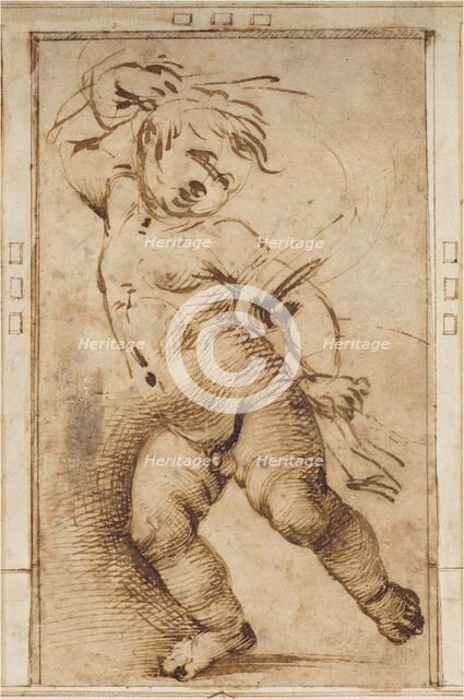 Dancing Putto Holding a Drapery, c. 1493/1497. Creator: Filippino Lippi.