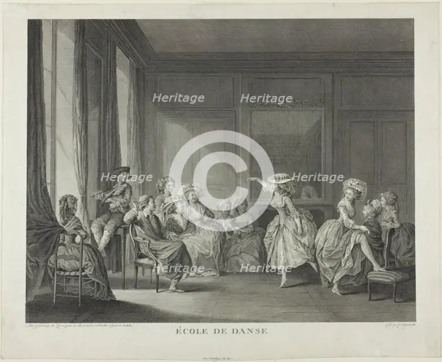 Dancing School, 1785. Creator: François Nicolas Barthélemy Dequevauviller.