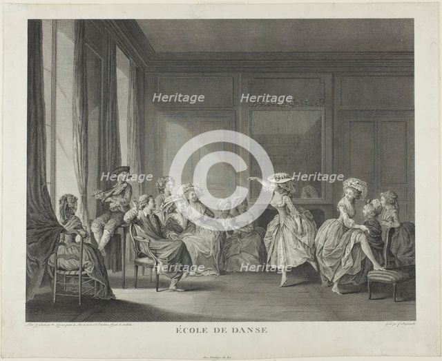 Dancing School, 1785. Creator: François Nicolas Barthélemy Dequevauviller.