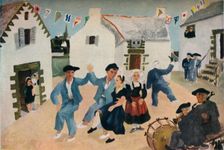 Dancing Sailors, Brittany by Christopher Woods 1930, (1936). Creator: Christopher Wood