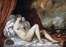 Danae 16th century. Artist: Titian