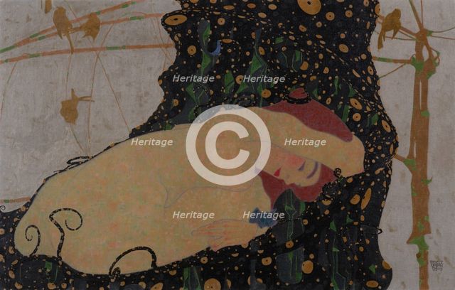 Danaë, 1909. Creator: Egon Schiele.