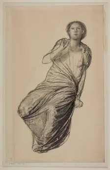 Danae - Drapery Study for Figure of Danae, 1863. Creator: Sir Edward Coley Burne-Jones