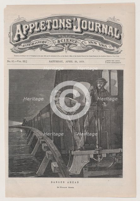 Danger Ahead (Appleton's Journal, Vol. III), April 30, 1870. Creator: Unknown.