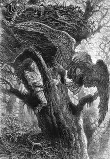 Dangerous Bird Nesting; A Flying Visit to Florida 1875. Creator: Thomas Mayne Reid