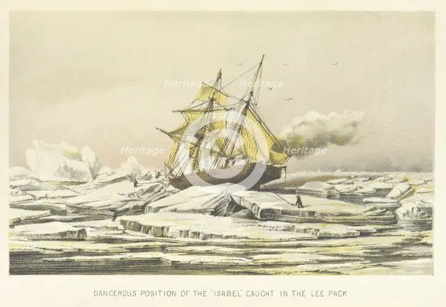 Dangerous position of the "Isabel" caught in the Lee Pack, 1853. Creator: Unknown.
