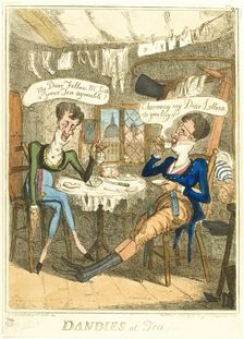 Dandies at Tea, 1818. Creator: Isaac Robert Cruikshank