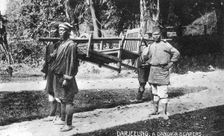 Dandy and Bearers, Darjeeling India, early 20th century