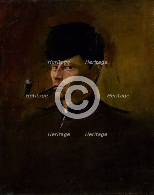 Dandy in Fur Cap with Pipe, 1877-1880. Creator: Ladislav Mednyanszky.