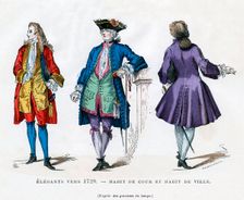 Dandy of c1729, court dress and town dress, (1882-1884).Artist: Tamisier